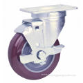 Mid-Duty PU Casters Side Brake